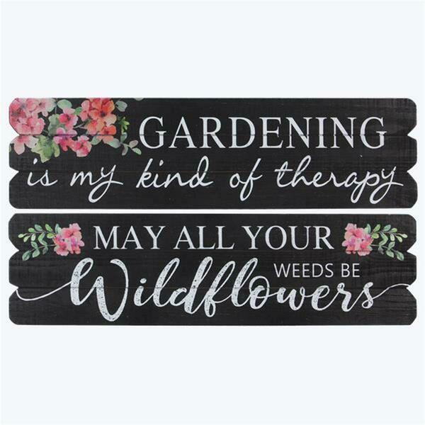 Youngs Wood Gardening & Wildflowers Wall Sign, Assorted Color - 2 Piece 72491